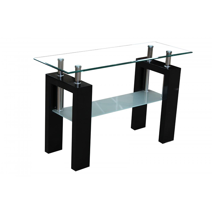 Telford Glass Top Console Table In Black And White Finishes